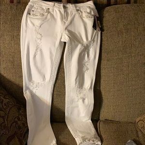 Miss Me Cuffed Beaded Jeans